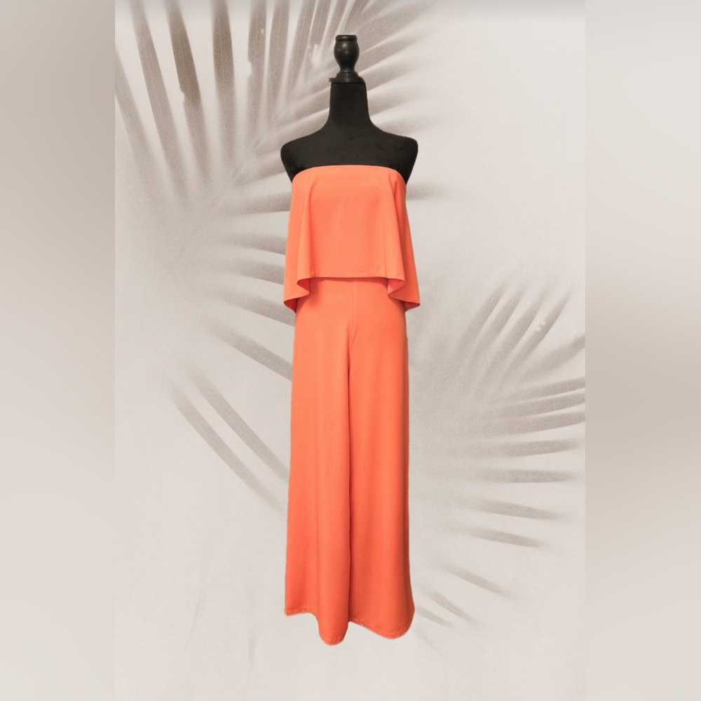 Do+Be Pantsuit Orange Strapless Sleeveless NWT Size Small (C27)